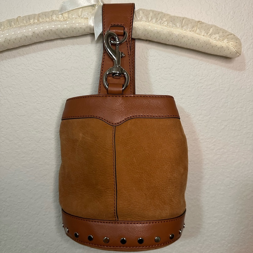Rebecca Minkoff Mini Sling Bucket Bag in Cognac